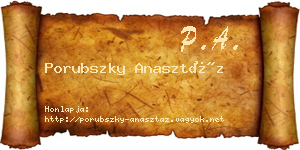Porubszky Anasztáz névjegykártya