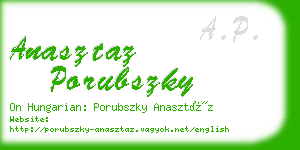 anasztaz porubszky business card